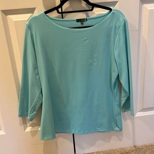 Judy P Round Neck Caribbean Blue Color XL Long Sleeve Top